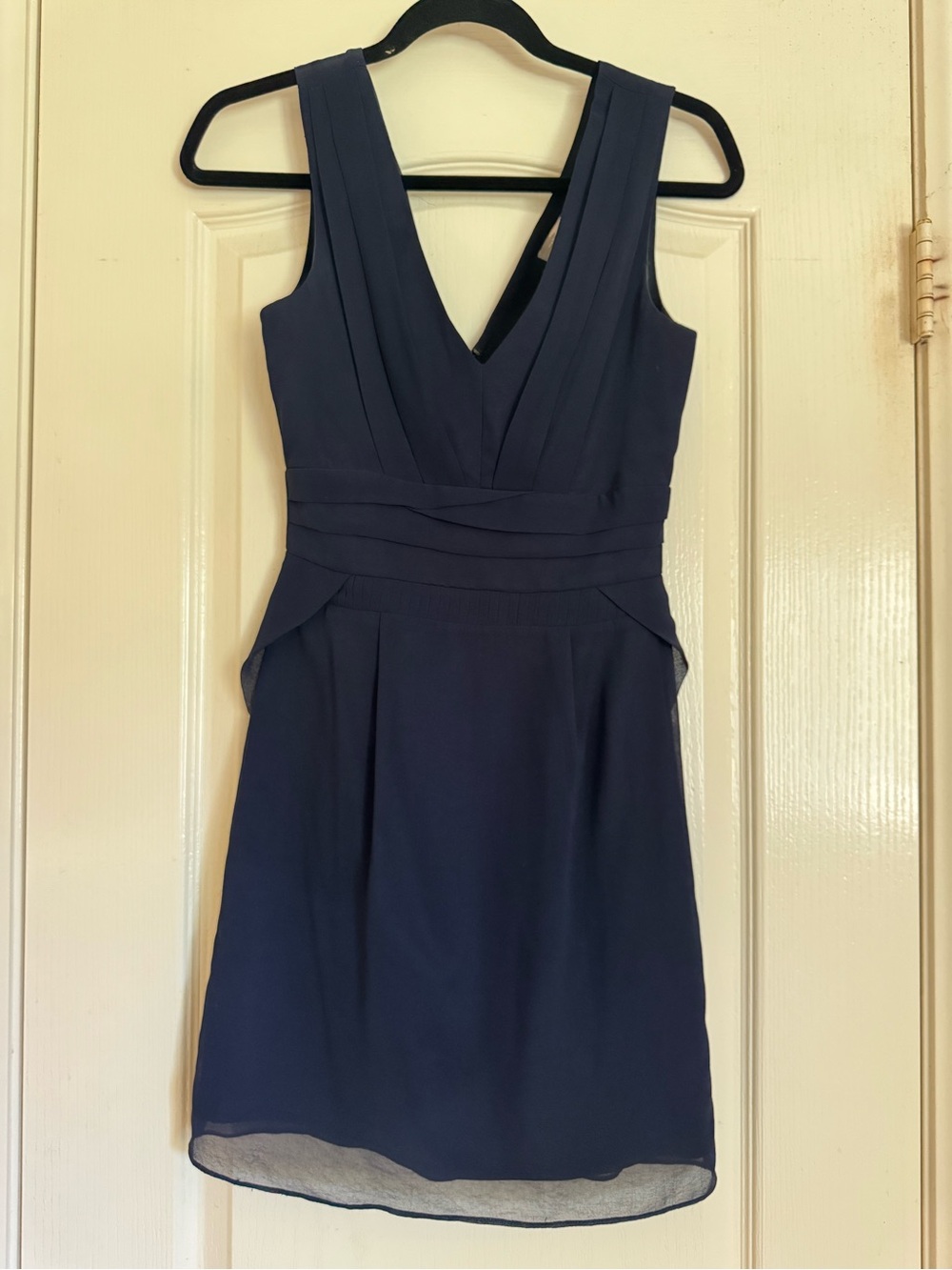Forever 21 Navy Deep V Pleated Waist Mini Dress - Picture 2 of 6